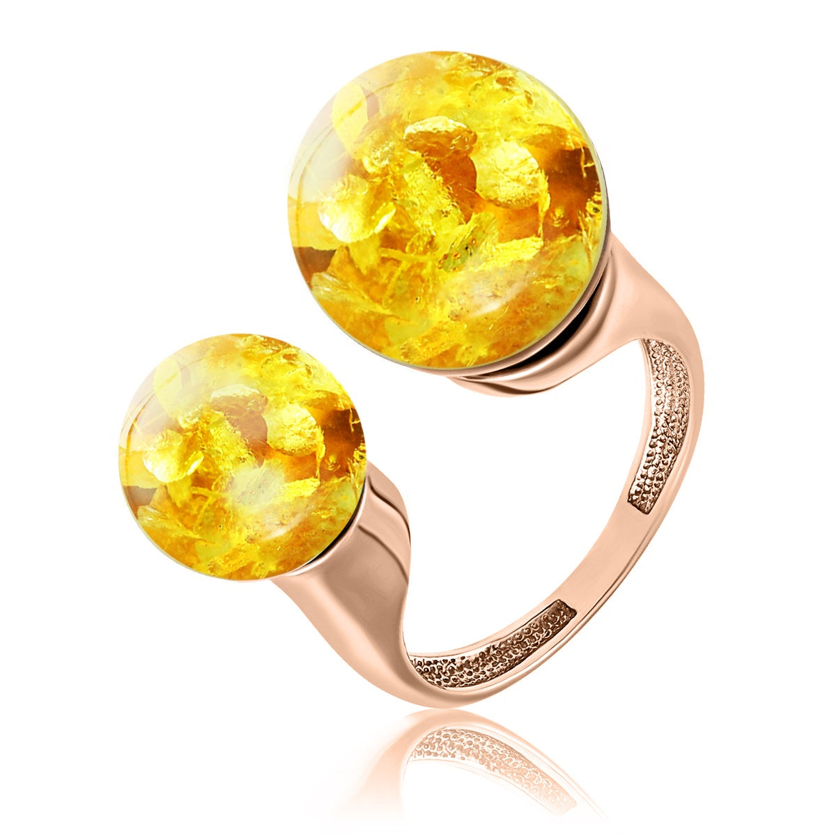 Ball Lemon Amber Silver Ring — DARVIN (Pre-Order)