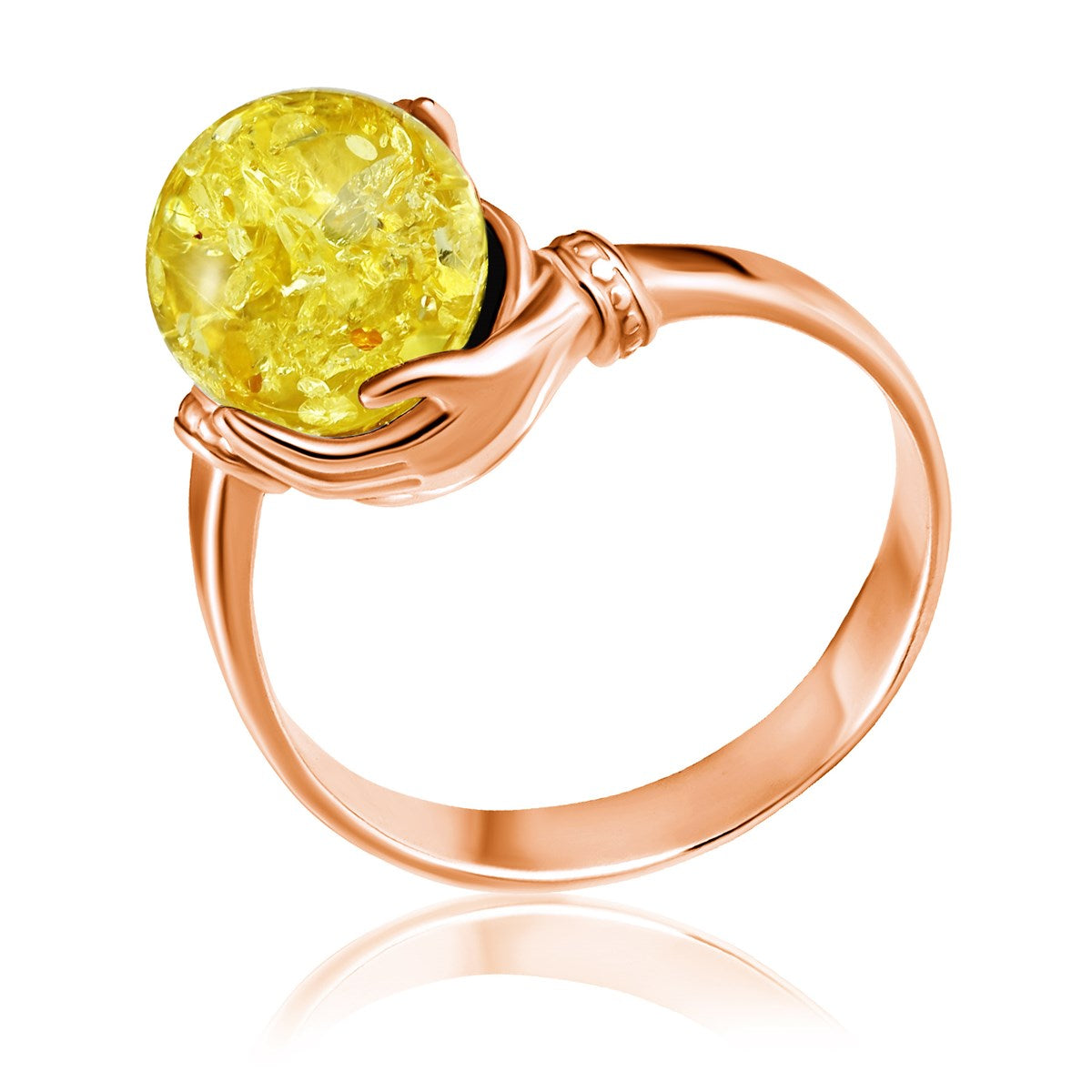 Ball Lemon Amber Silver Ring — DARVIN (Pre-Order)