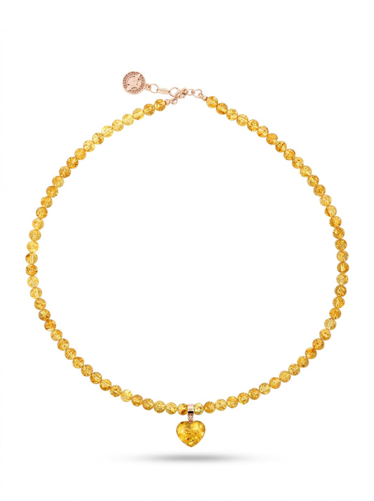 Ball Lemon Amber Silver Necklace — DARVIN (Pre-Order)