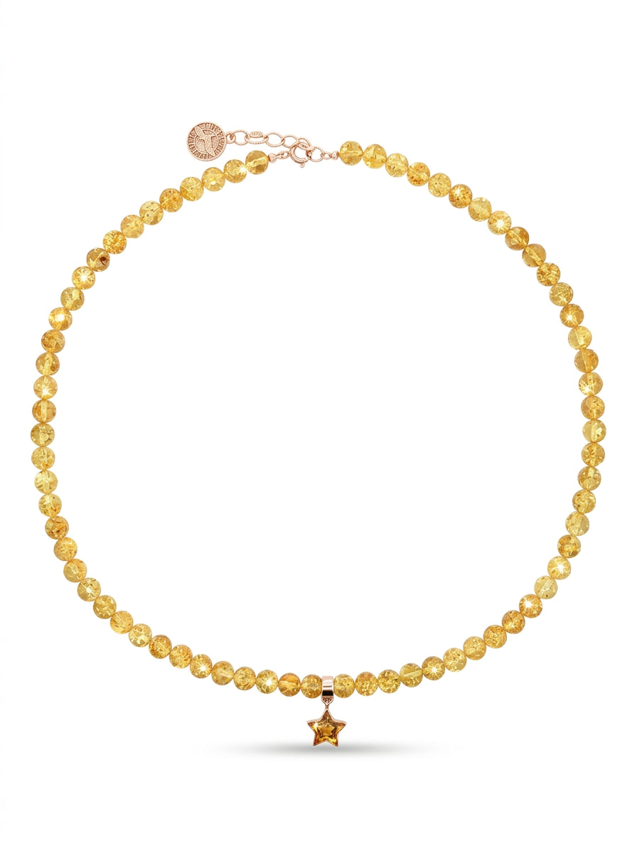 Ball Lemon Amber Silver Necklace — DARVIN (Pre-Order)