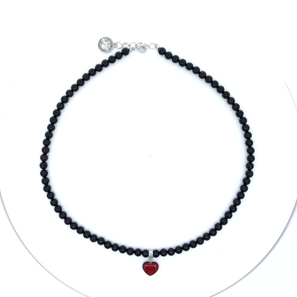 Ball Cognac Amber Silver Necklace — DARVIN (Pre-Order)