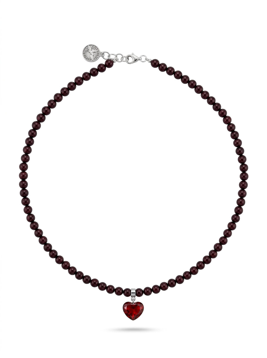 Ball Cognac Amber Silver Necklace — DARVIN (Pre-Order)