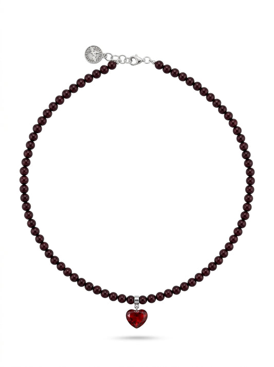 Ball Cognac Amber Silver Necklace — DARVIN (Pre-Order)