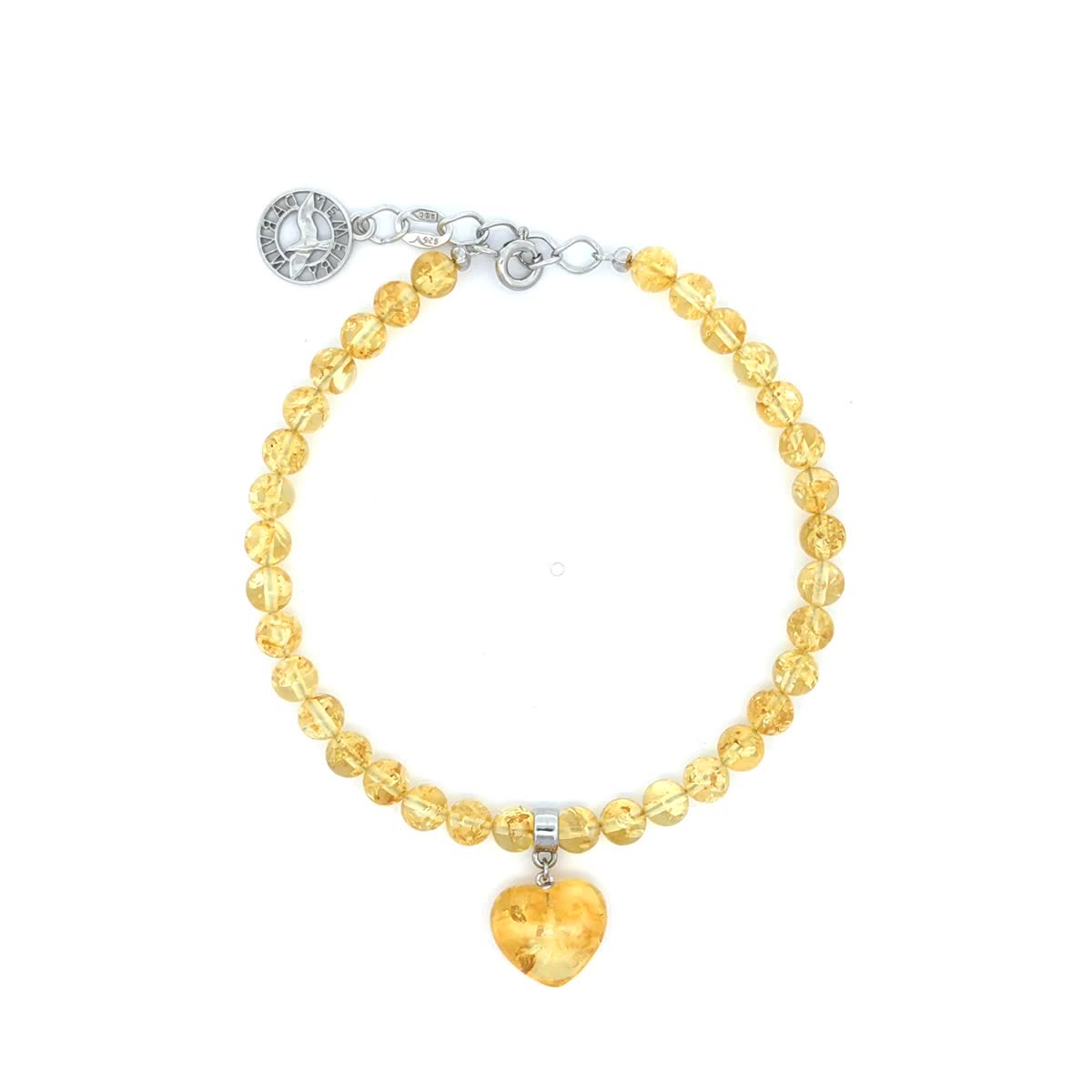 Ball Lemon Amber Silver Bracelet — DARVIN (Pre-Order)