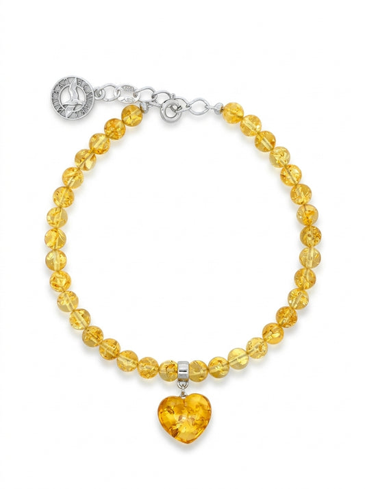 Ball Lemon Amber Silver Bracelet — DARVIN (Pre-Order)