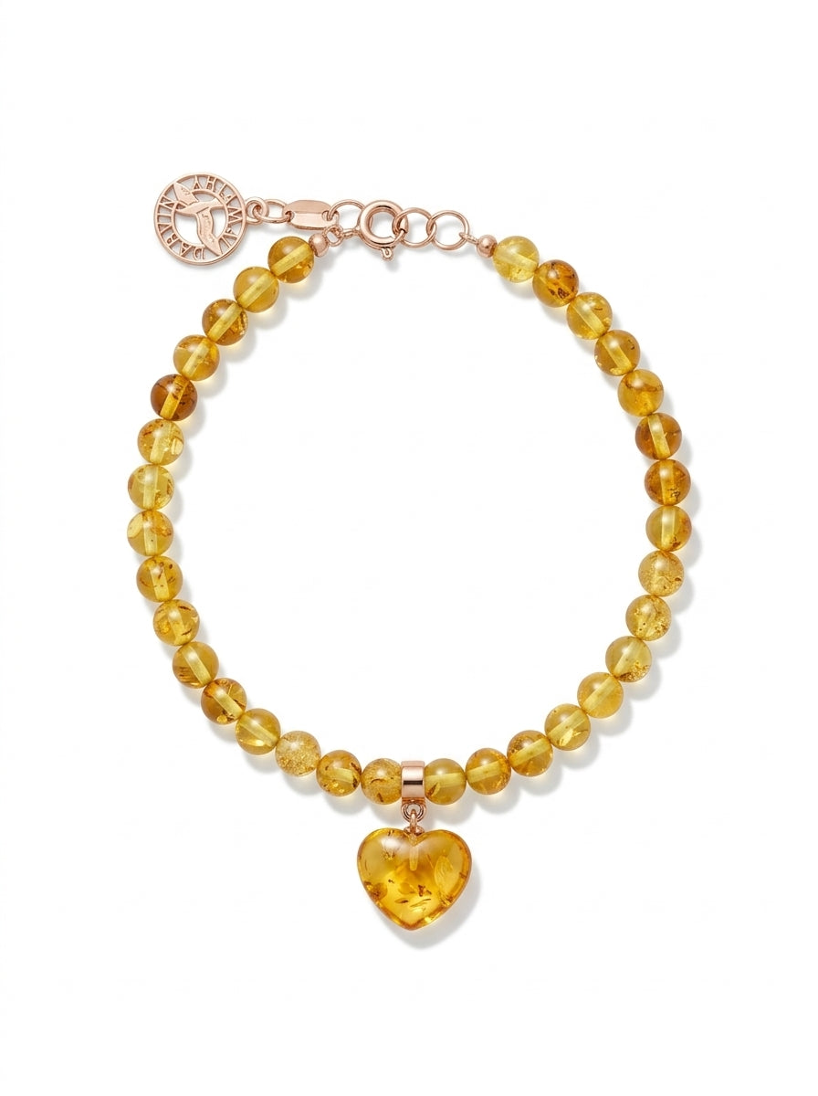 Ball Lemon Amber Silver Bracelet — DARVIN (Pre-Order)
