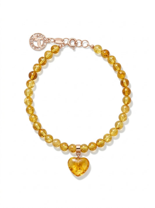 Ball Lemon Amber Silver Bracelet — DARVIN (Pre-Order)
