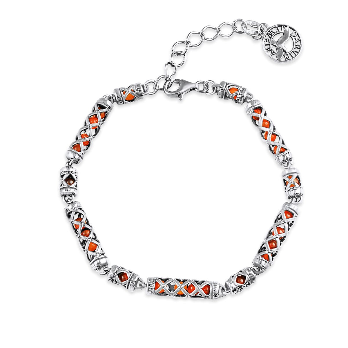 Ball Cognac Amber Silver Bracelet — DARVIN (Pre-Order)