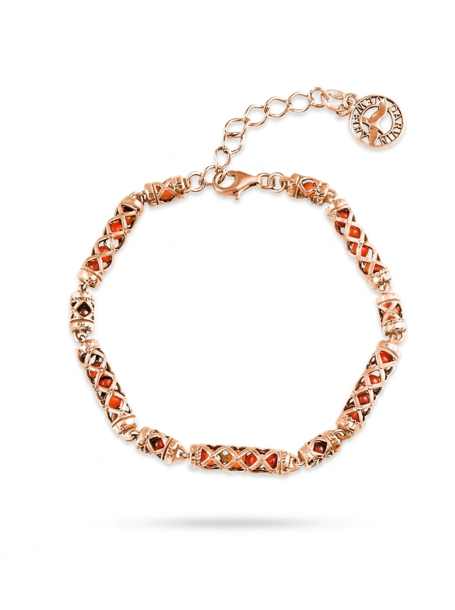 Ball Cognac Amber Silver Bracelet — DARVIN (Pre-Order)