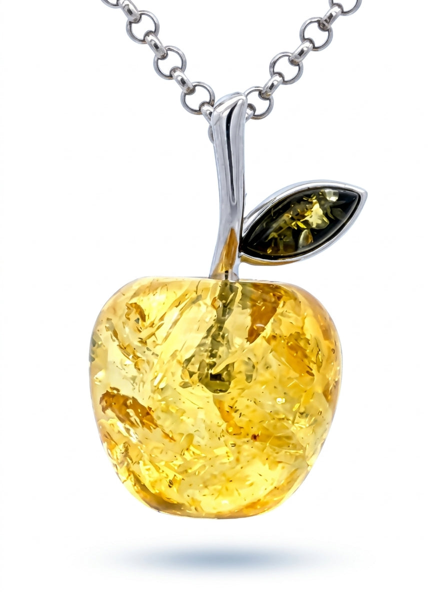 Apple Lemon Amber Silver Pendant — DARVIN (Pre-Order)