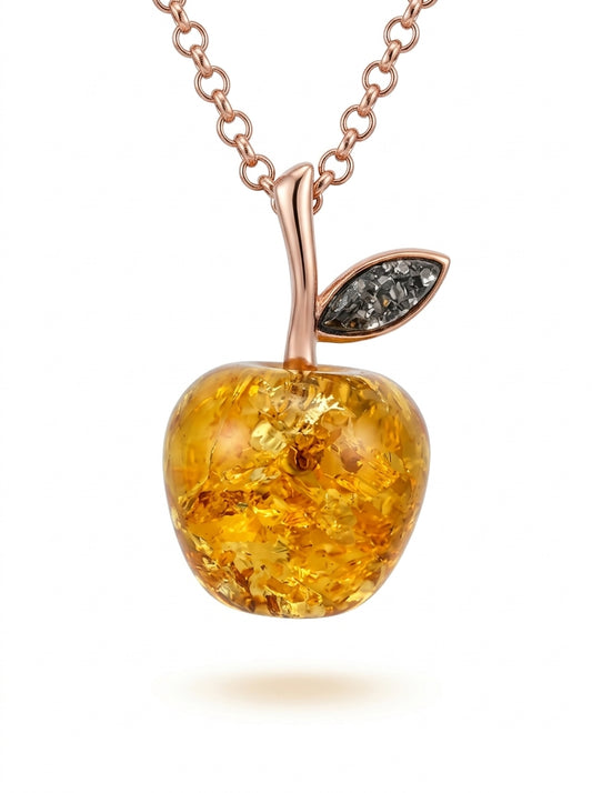 Apple Lemon Amber Silver Pendant — DARVIN (Pre-Order)