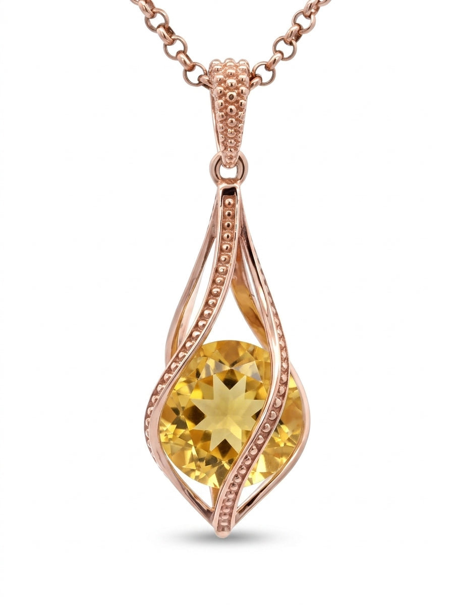 Ball Lemon Amber Silver Pendant — DARVIN (Pre-Order)