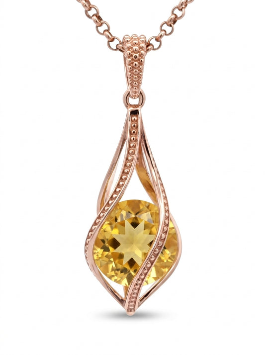 Ball Lemon Amber Silver Pendant — DARVIN (Pre-Order)