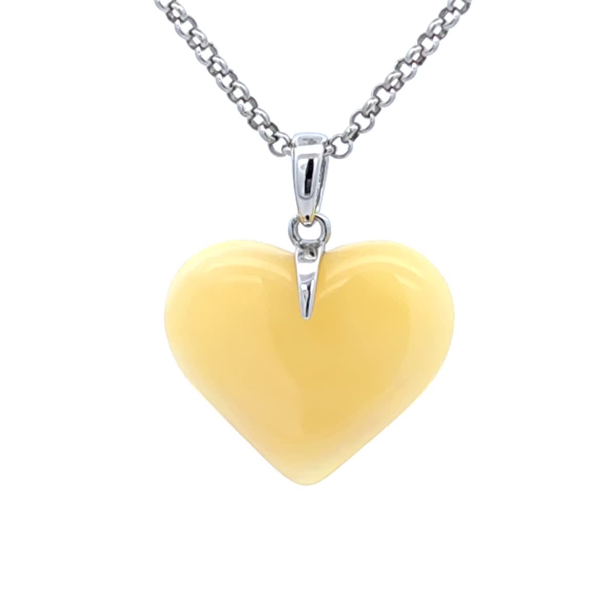 White Amber Silver Pendant — DARVIN (Pre-Order)