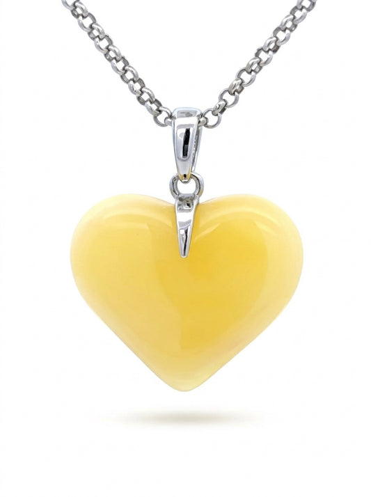 White Amber Silver Pendant — DARVIN (Pre-Order)