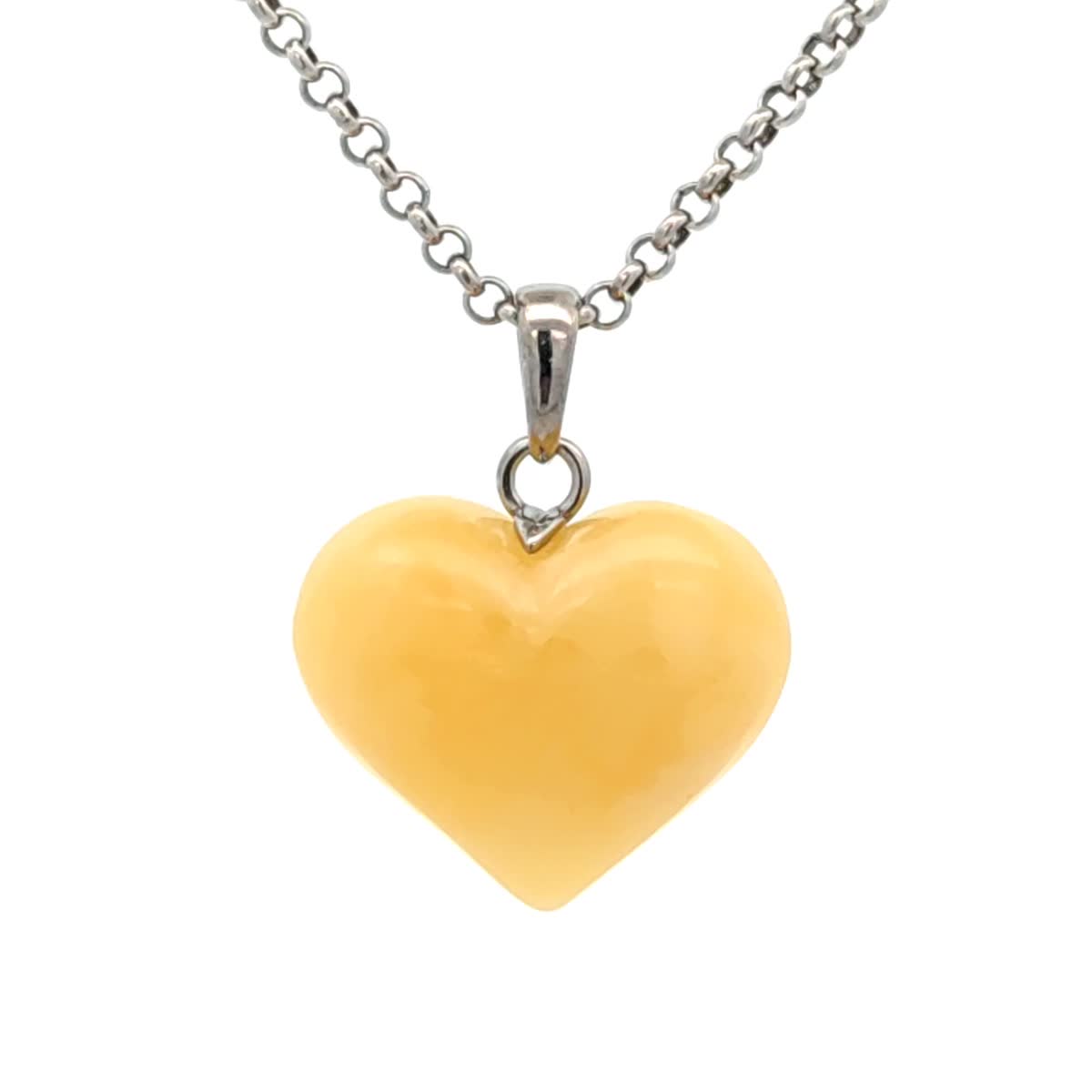 White Amber Silver Pendant — DARVIN (Pre-Order)