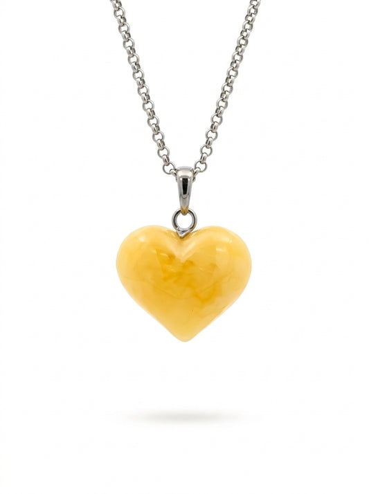 White Amber Silver Pendant — DARVIN (Pre-Order)