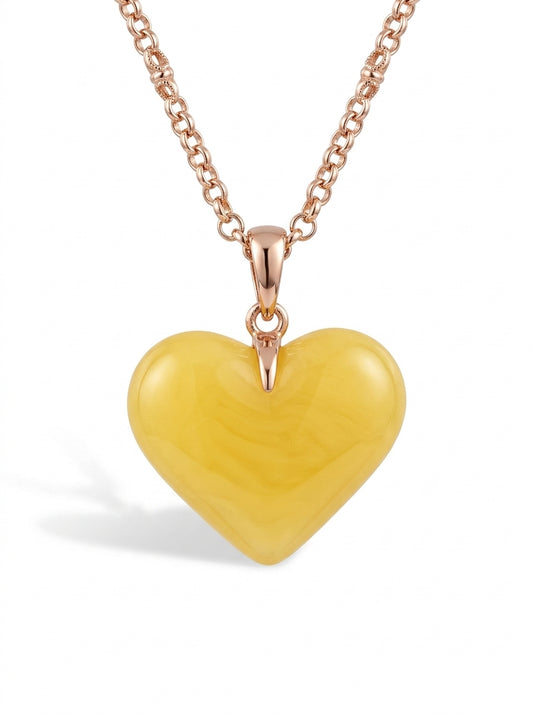 White Amber Silver Pendant — DARVIN (Pre-Order)