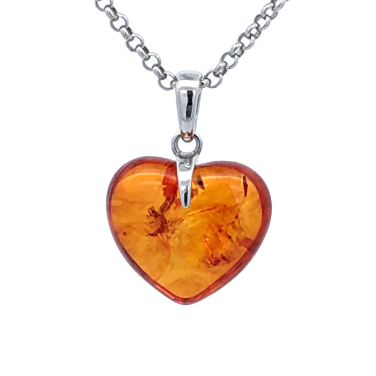 Cognac Amber Silver Pendant — DARVIN (Pre-Order)