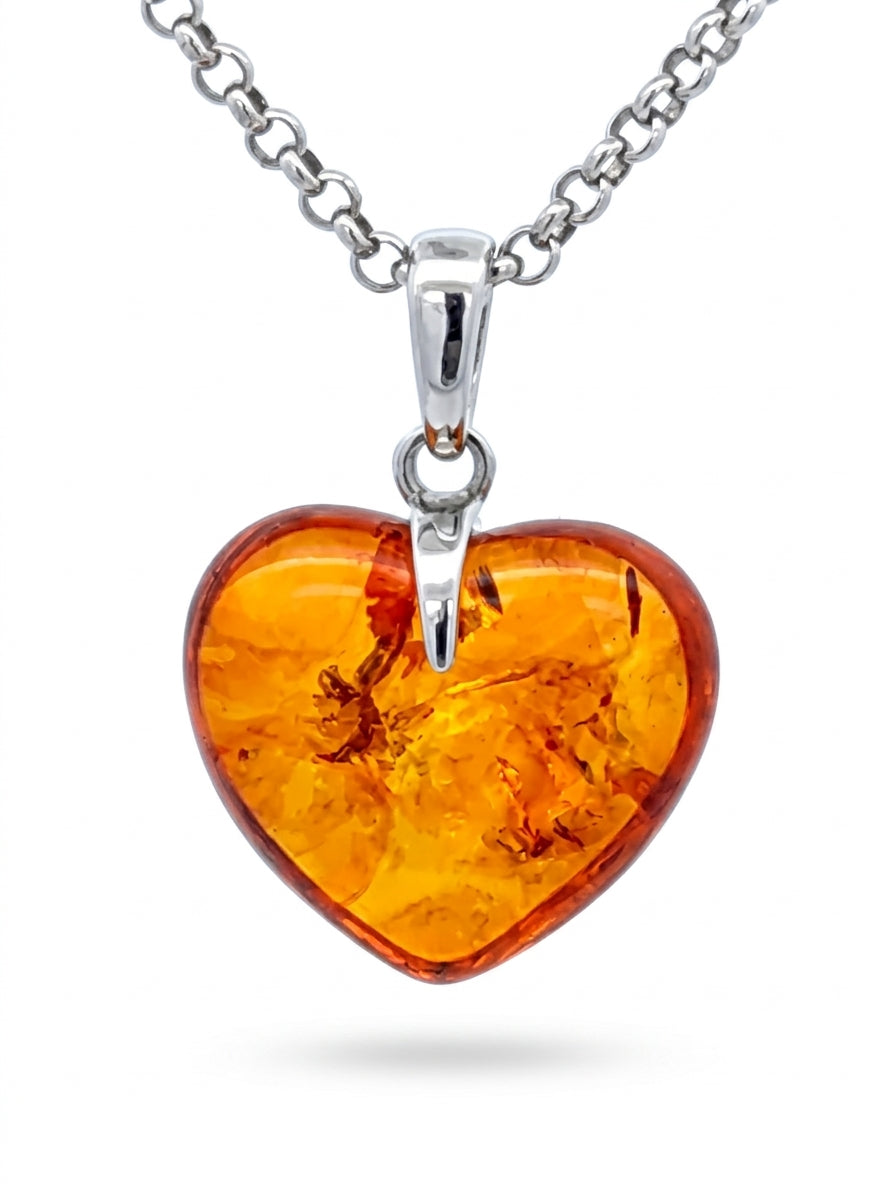 Cognac Amber Silver Pendant — DARVIN (Pre-Order)