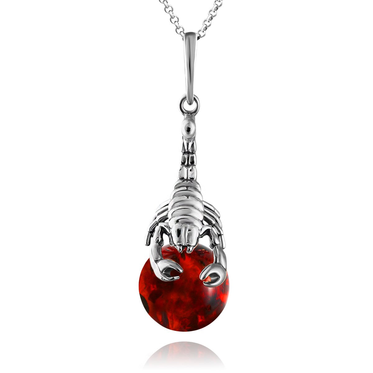 Ball Cognac Amber Silver Pendant — DARVIN (Pre-Order)