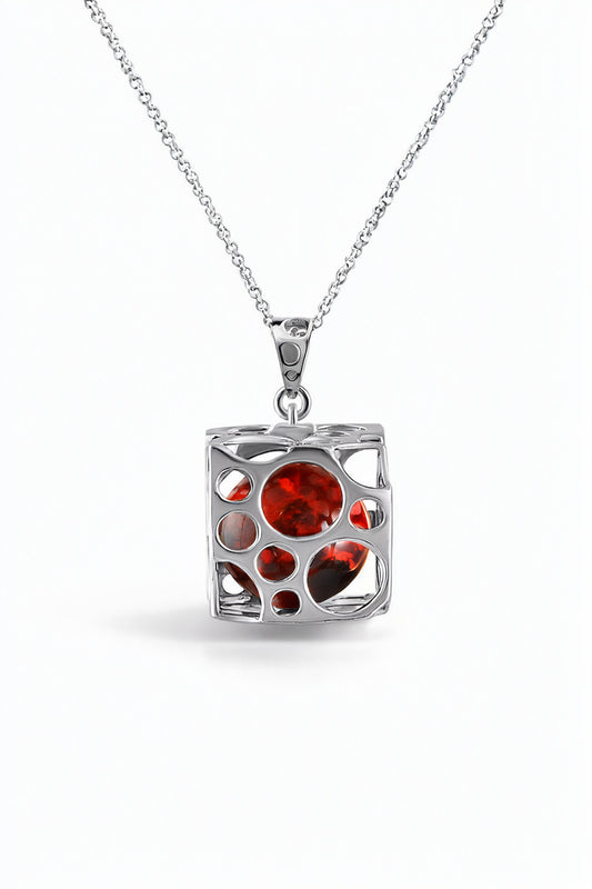 Ball Cognac Amber Silver Pendant — DARVIN