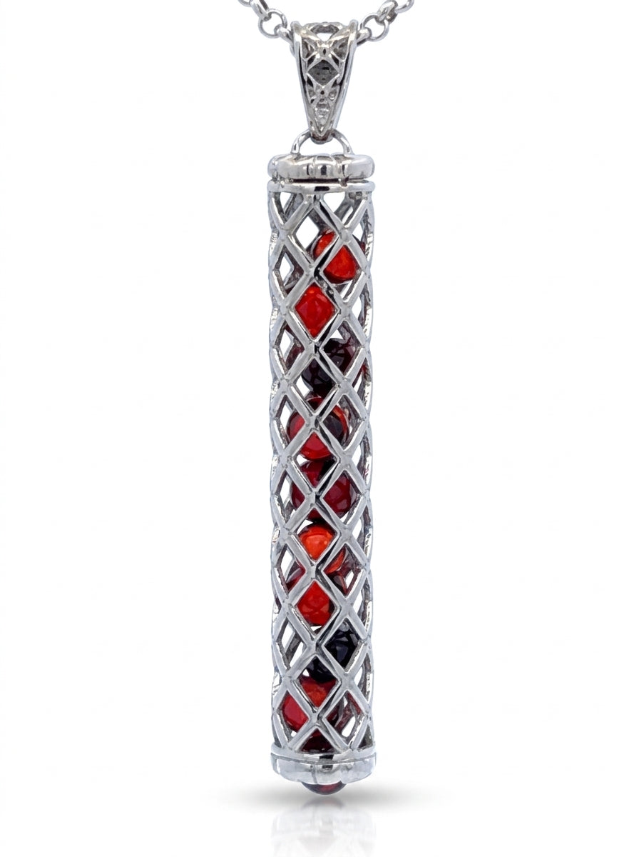 Ball Cognac Amber Silver Pendant — DARVIN (Pre-Order)