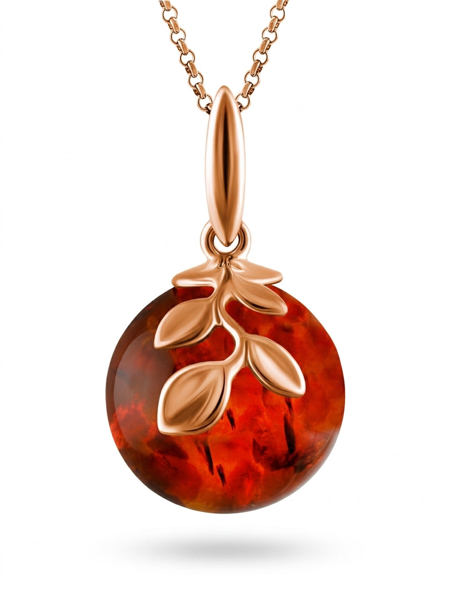 Ball Cognac Amber Silver Pendant — DARVIN (Pre-Order)