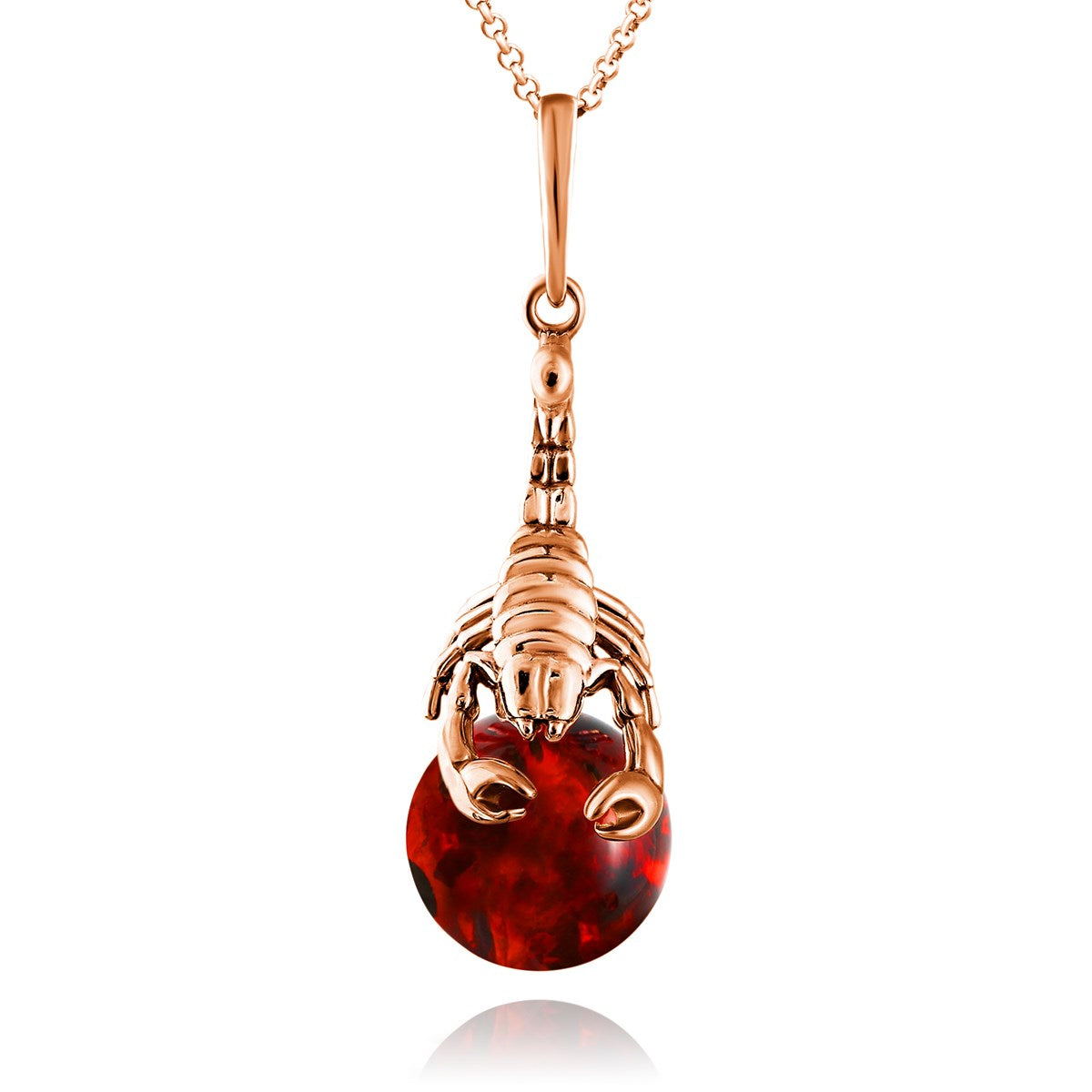 Ball Cognac Amber Silver Pendant — DARVIN (Pre-Order)