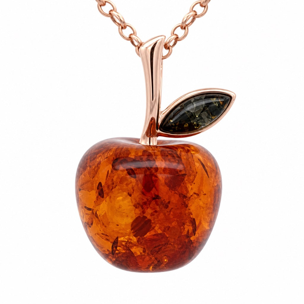 Apple Mixed Amber Silver Pendant — DARVIN (Pre-Order)