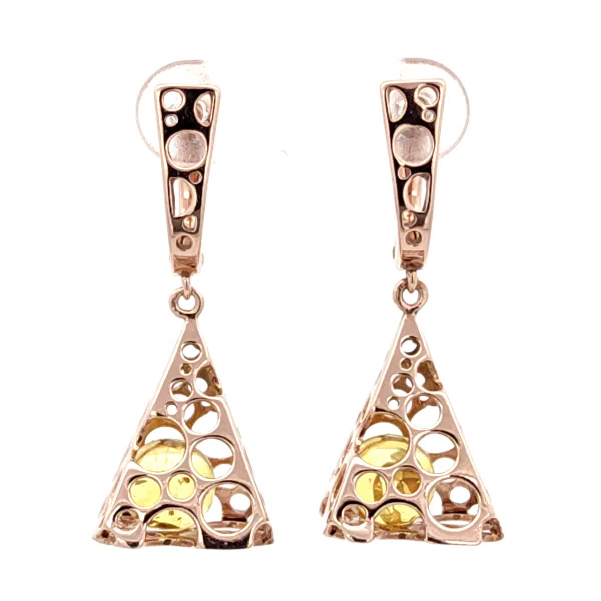 Ball Lemon Amber Silver Earrings — DARVIN (Pre-Order)