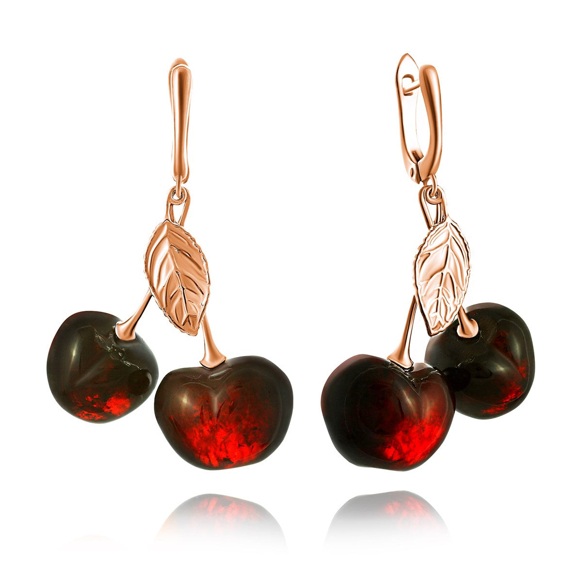 Cherry Cognac Amber Silver Earrings — DARVIN (Pre-Order)