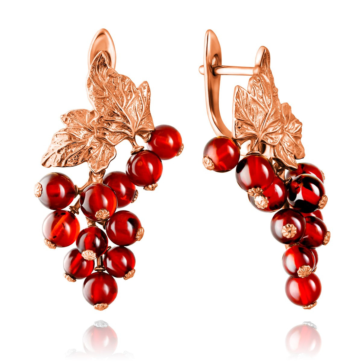 Ball Cognac Amber Silver Earrings — DARVIN (Pre-Order)