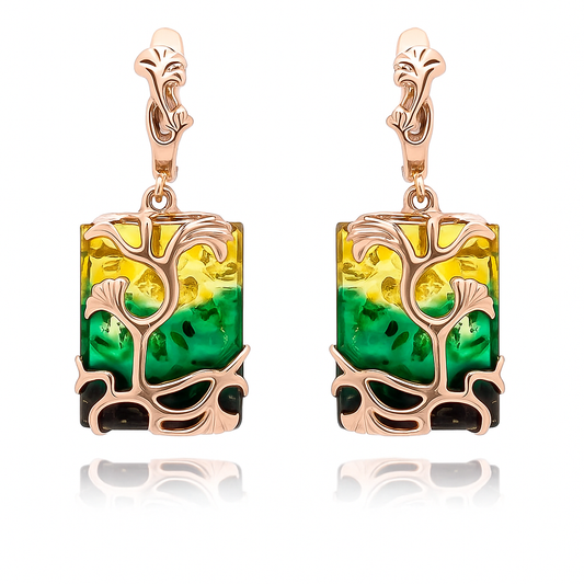 Tree of Life Earrings — “Amber Harmony”