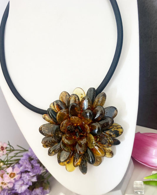 Amber Brooch-Pendant “Flower”