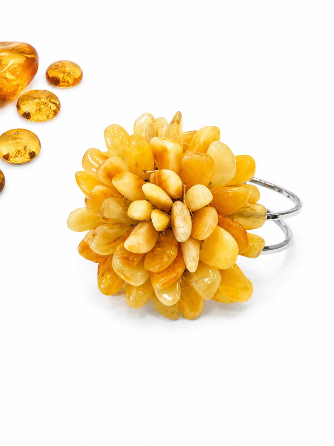 Peony Collection – Natural Baltic Amber Statement Bracelet