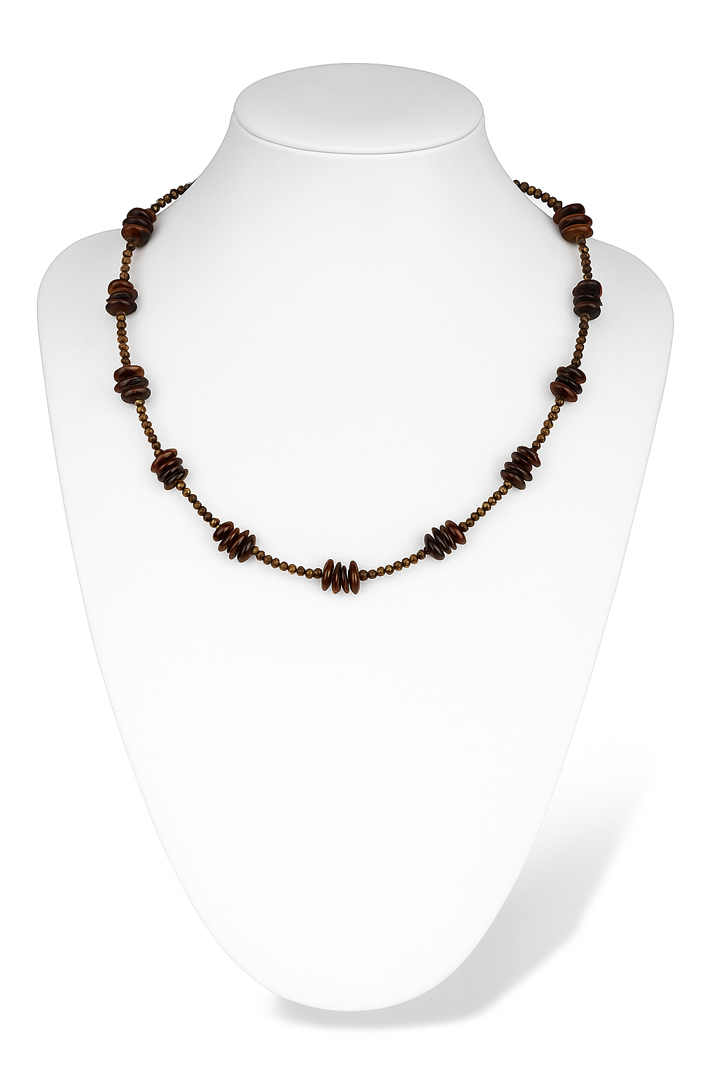 Ожерелье — бусины из балтийского янтаря и аметиста