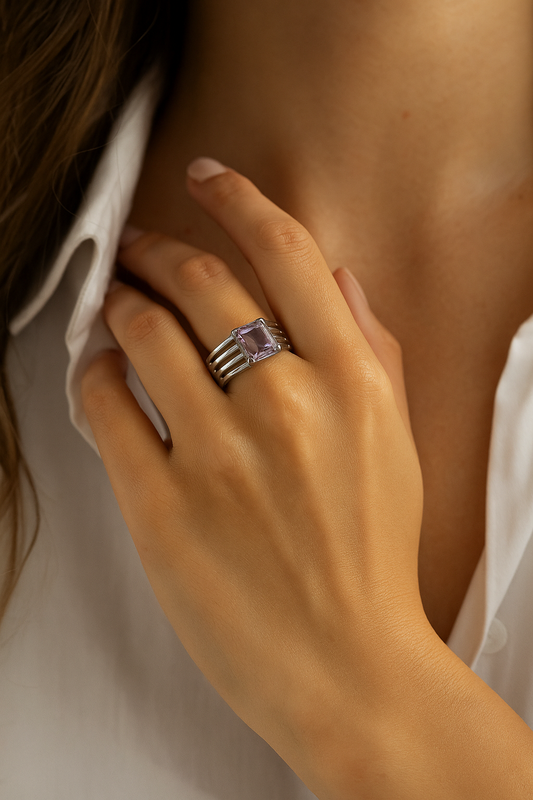 Violet Dream Ring – Sterling Silver & Amethyst