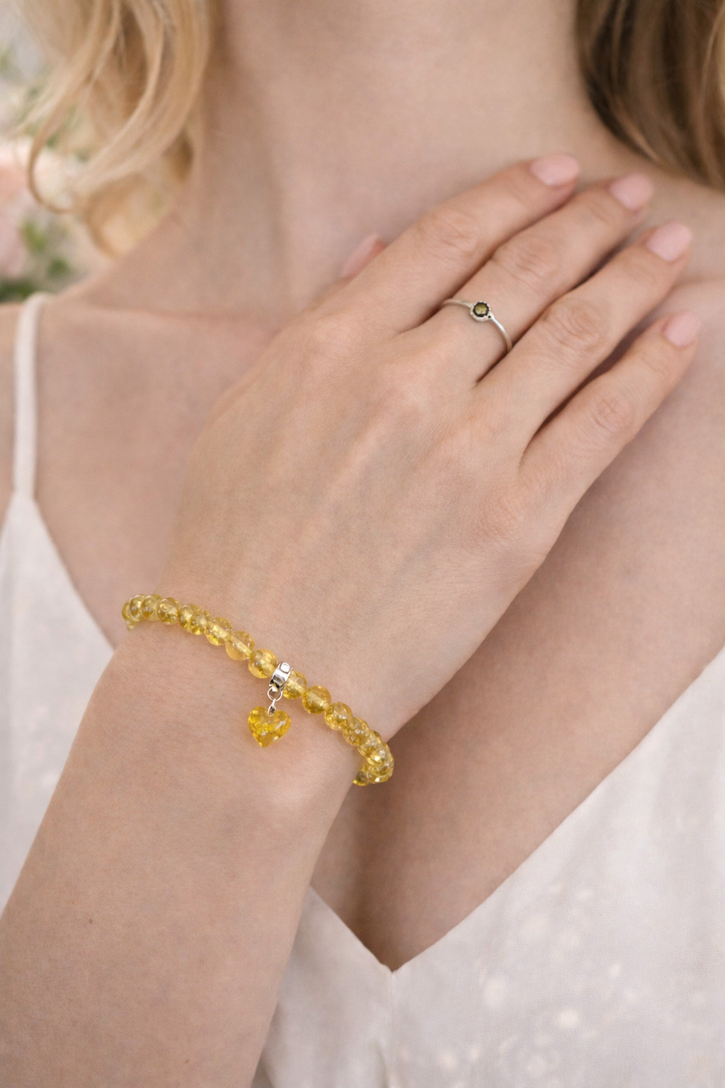 Heart Bracelet Baltic Amber Gold Plated Silver Clasp Darvin