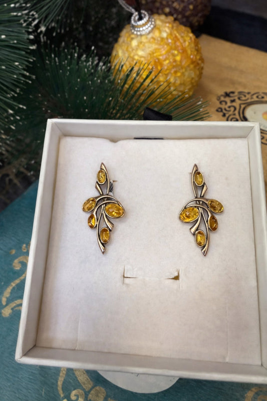 Dali Earrings 925 Sterling Silver Natural Baltic Amber Darvin Design