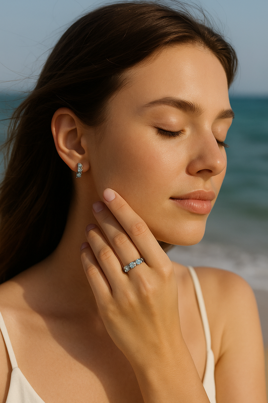 Sky Whisper Set – Sterling Silver & Sky Blue Topaz Jewelry