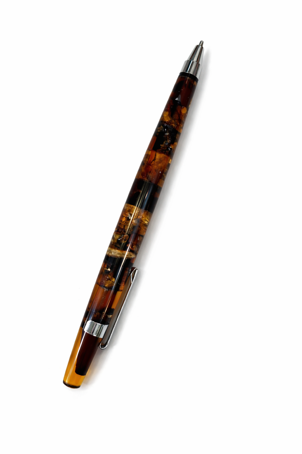 Luxury Handmade Baltic Amber Pen 15 cm Unique Mosaic Natural Amber Executive Writing Gift
