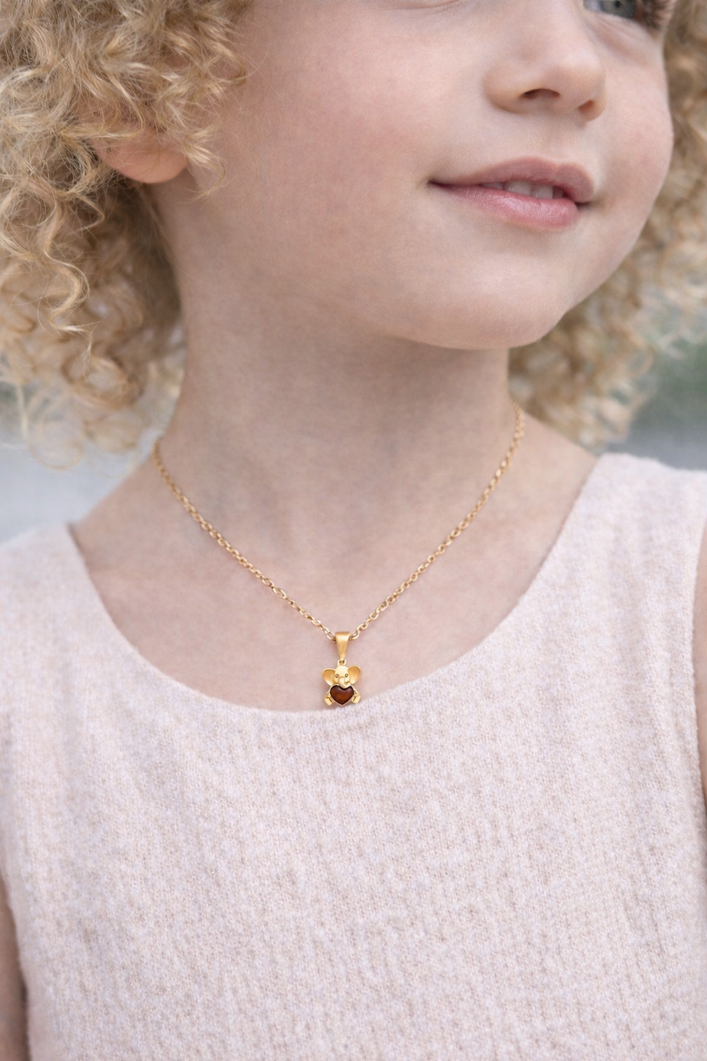 Elephant Heart Pendant 925 Sterling Silver Gold Plated Baltic Amber Darvin