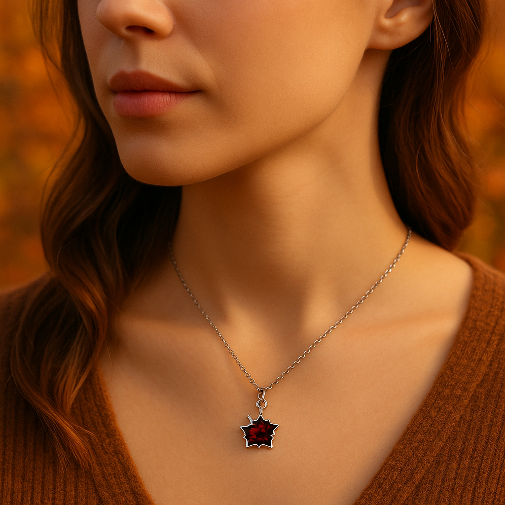 Amber Maple Pendant with Chain — Collection “Maple”