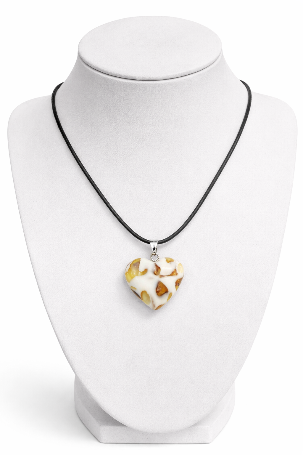 Dalmatian Collection – Amber Heart Pendant (Unisex)