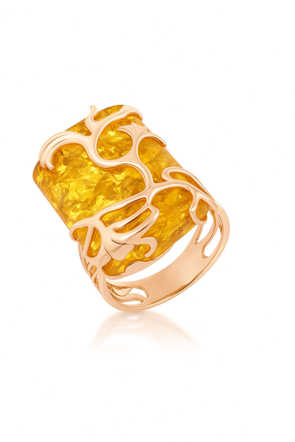 Tree of Life Ring — “Amber Harmony”