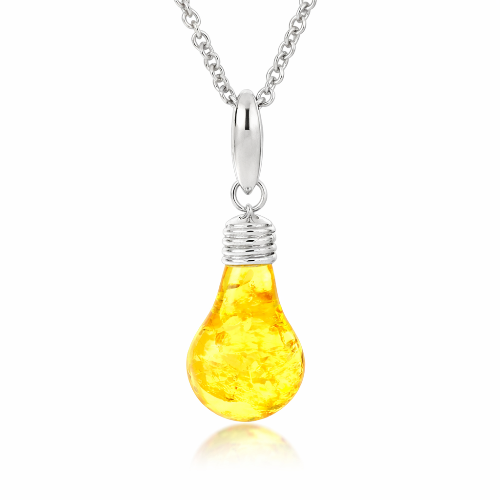 Amber Light – Baltic Amber “Bulb” Pendant