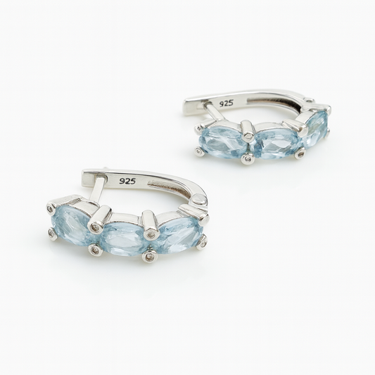Sky Whisper Earrings – Sterling Silver & Sky Blue Topaz