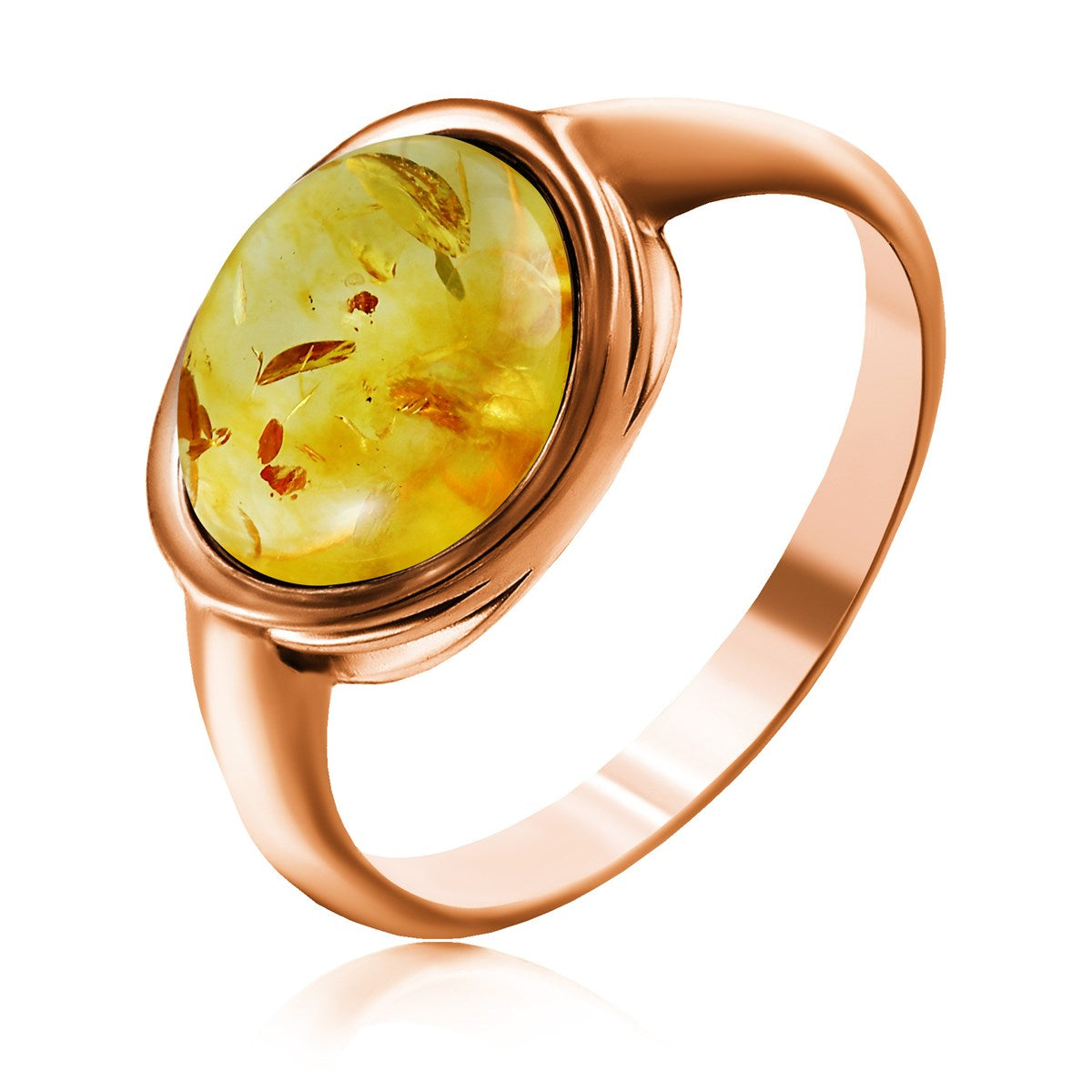 Oval Lemon Amber Silver Ring — DARVIN (Pre-Order)