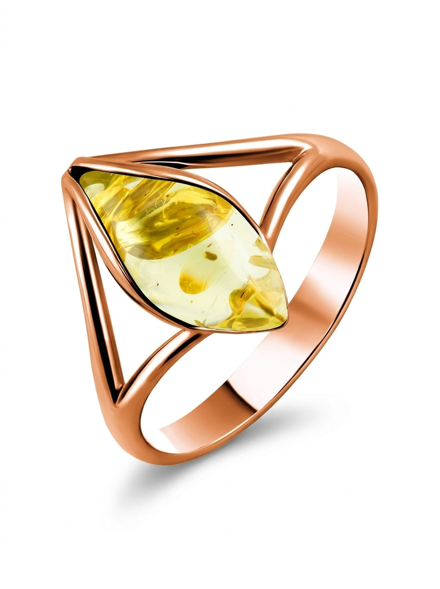 Marquise Lemon Amber Silver Ring — DARVIN (Pre-Order)